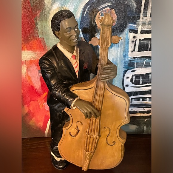 Vintage African American Jazz Musician Band Statue Figures Set Of 3 🎶🎼🎵 - Picture 5 of 12